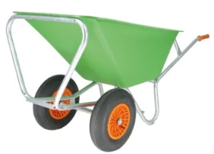Kruiwagen landbouw 170L - 2 wielen - gele volle band - iCore - PP velg - rollager