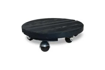 Plantroller hout rond basics antraciet 30cm