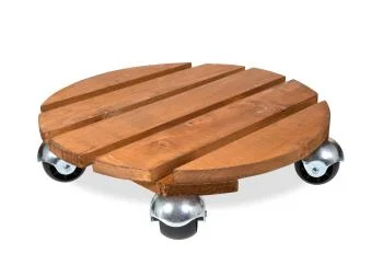 Plantroller hout rond basics naturel 37,5cm