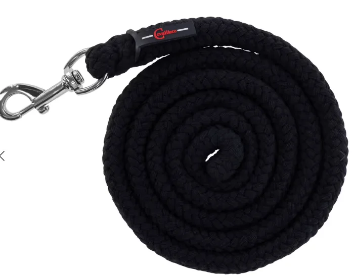Halstertouw Doria, black met karabijnhaak