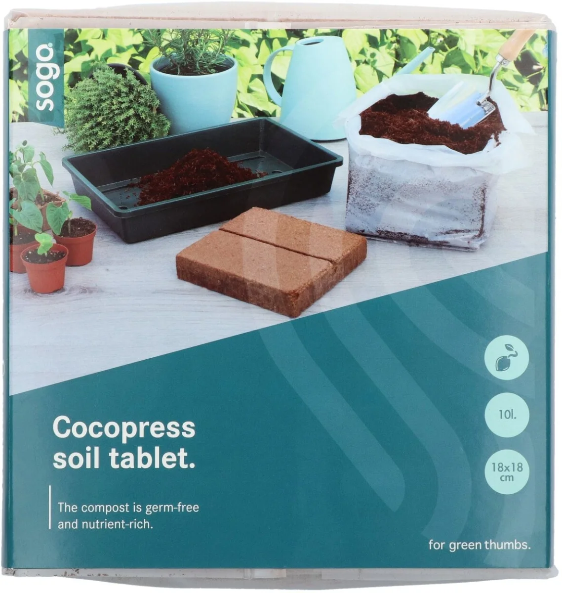 SOGO Cocopress tablet 1 liter, 10x10cm