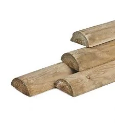 Houten paal halfrond, gefreesd 8cm x 350cm