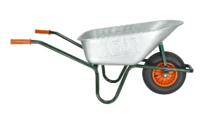 Kruiwagen 90L - elektrolytisch verzinkt - groen onderstel, 2Ply luchtband - tubeless - PP velg – rollager